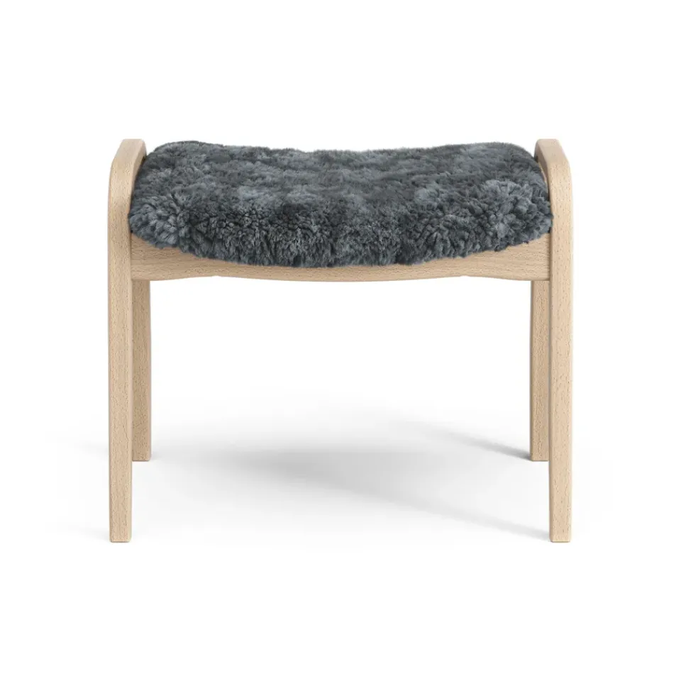 Swedese Armchairs & Footstools|Children's Armchairs*Lamini children's foot stool laquered beech/sheep skin, Charcoal (dark grey) BeigeGrey