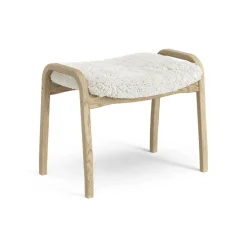 Swedese Armchairs & Footstools|Children's Armchairs*Lamini children's foot stool laquered oak/sheep skin, Off white (white) Beige