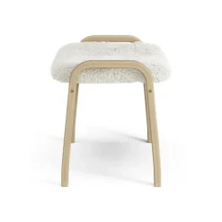 Swedese Armchairs & Footstools|Children's Armchairs*Lamini children's foot stool laquered oak/sheep skin, Off white (white) Beige