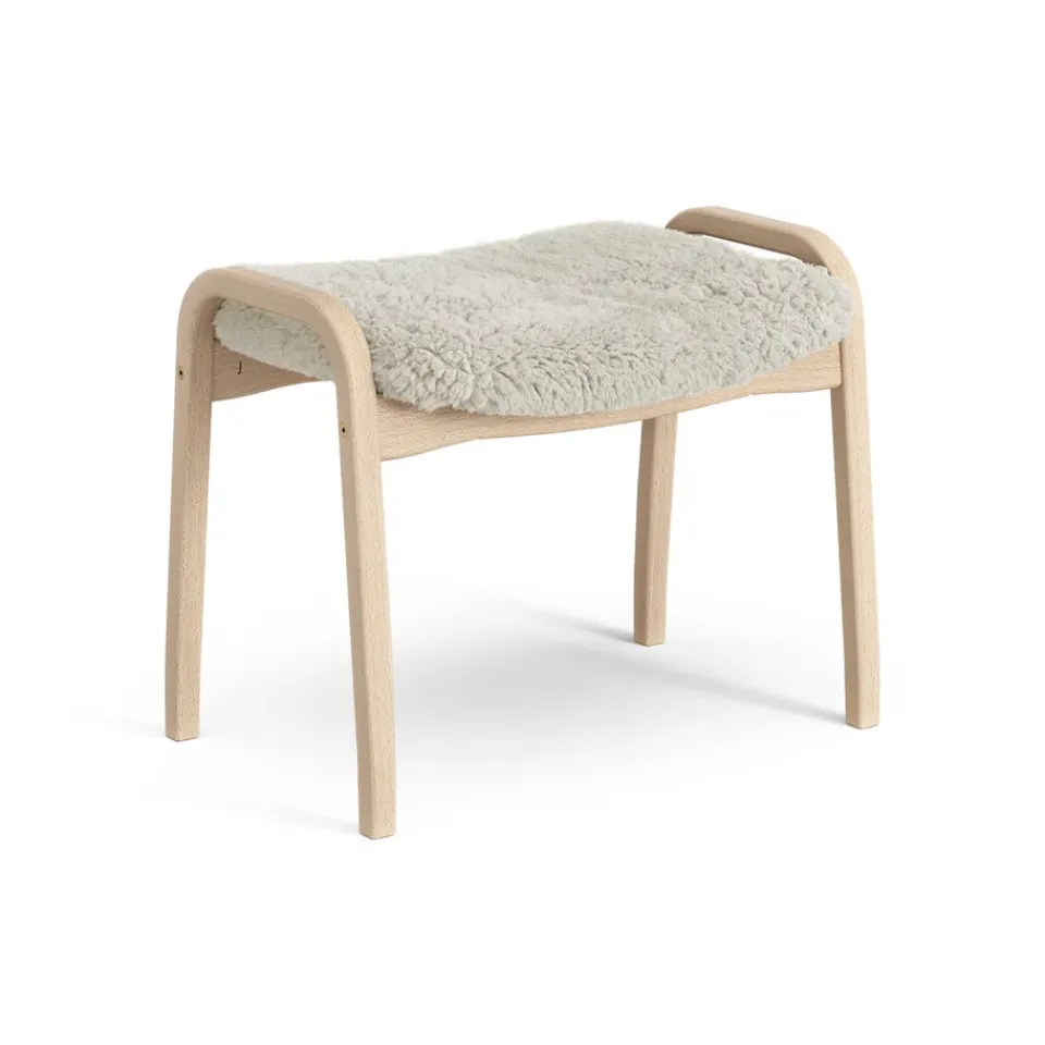 Swedese Children's Armchairs|Armchairs & Footstools*Lamini children's foot stool laquered beech/sheep skin, Moonlight (beige) BeigeWhite