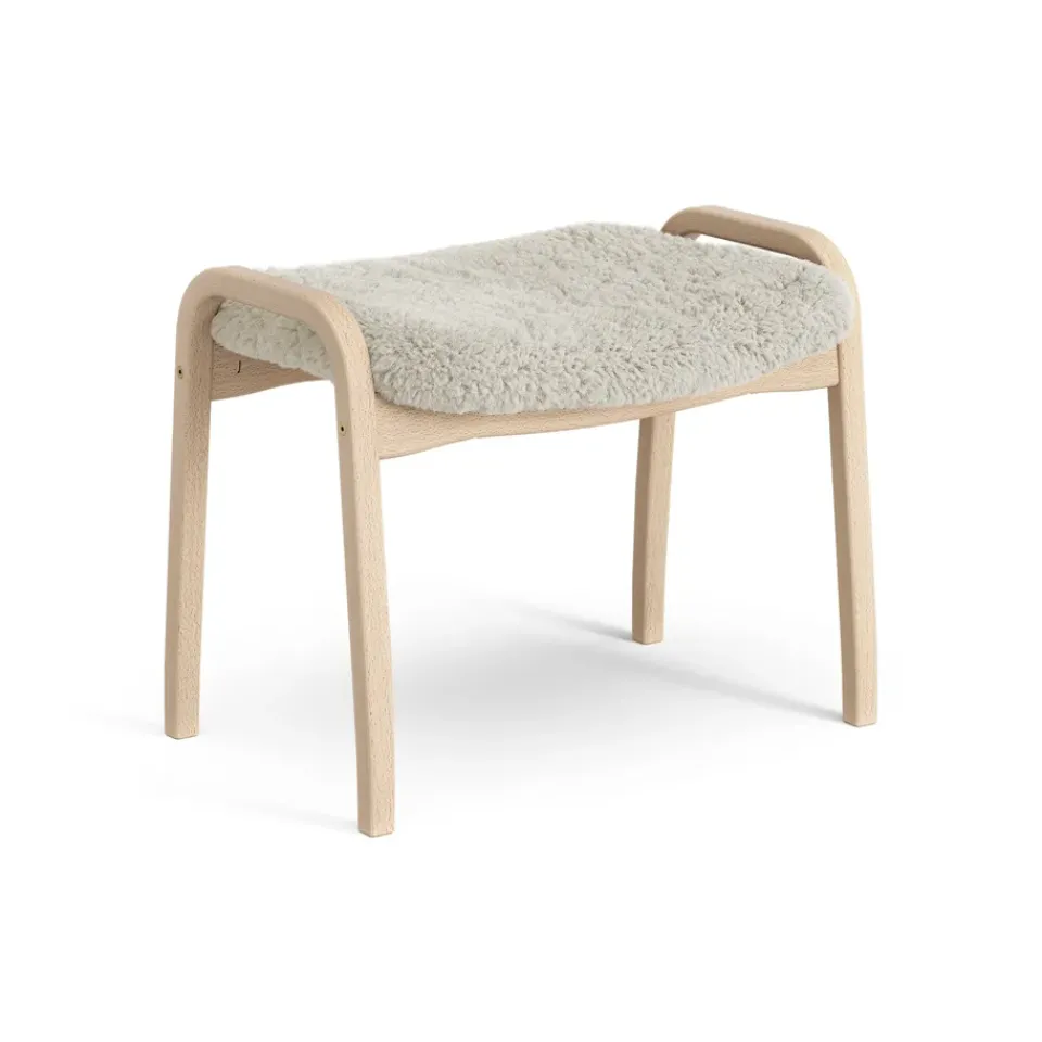 Swedese Children's Armchairs|Armchairs & Footstools*Lamini children's foot stool laquered beech/sheep skin, Moonlight (beige) BeigeWhite