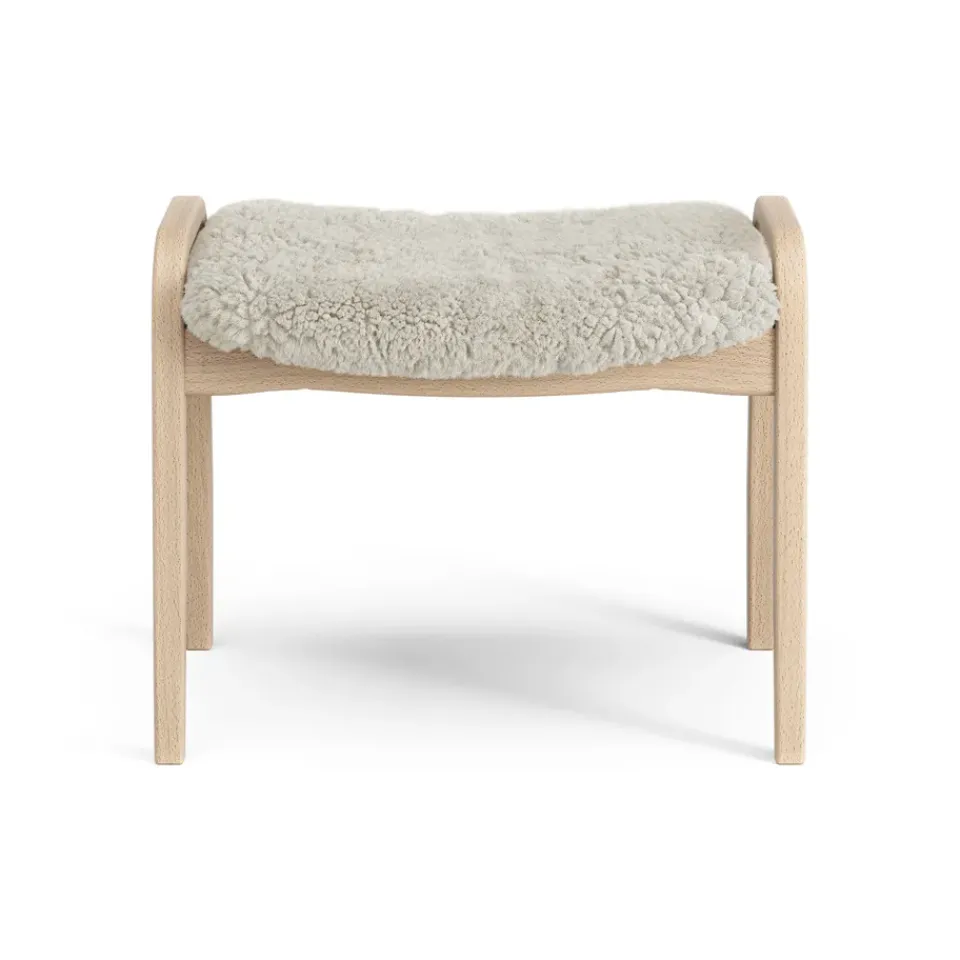 Swedese Children's Armchairs|Armchairs & Footstools*Lamini children's foot stool laquered beech/sheep skin, Moonlight (beige) BeigeWhite