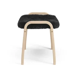 Swedese Children's Armchairs|Armchairs & Footstools*Lamini children's foot stool laquered beech/sheep skin, Black (black) Beige