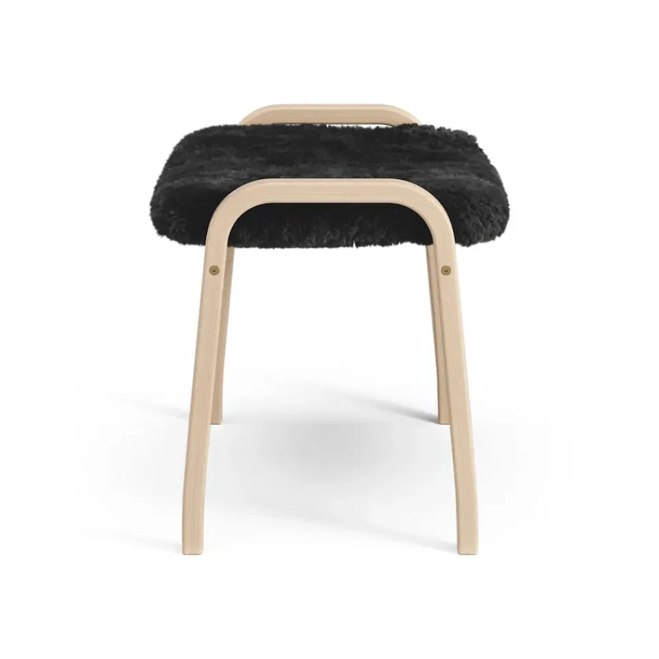 Swedese Children's Armchairs|Armchairs & Footstools*Lamini children's foot stool laquered beech/sheep skin, Black (black) Beige