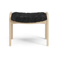 Swedese Children's Armchairs|Armchairs & Footstools*Lamini children's foot stool laquered beech/sheep skin, Black (black) Beige
