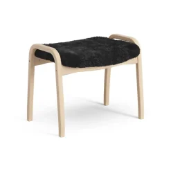 Swedese Children's Armchairs|Armchairs & Footstools*Lamini children's foot stool laquered beech/sheep skin, Black (black) Beige