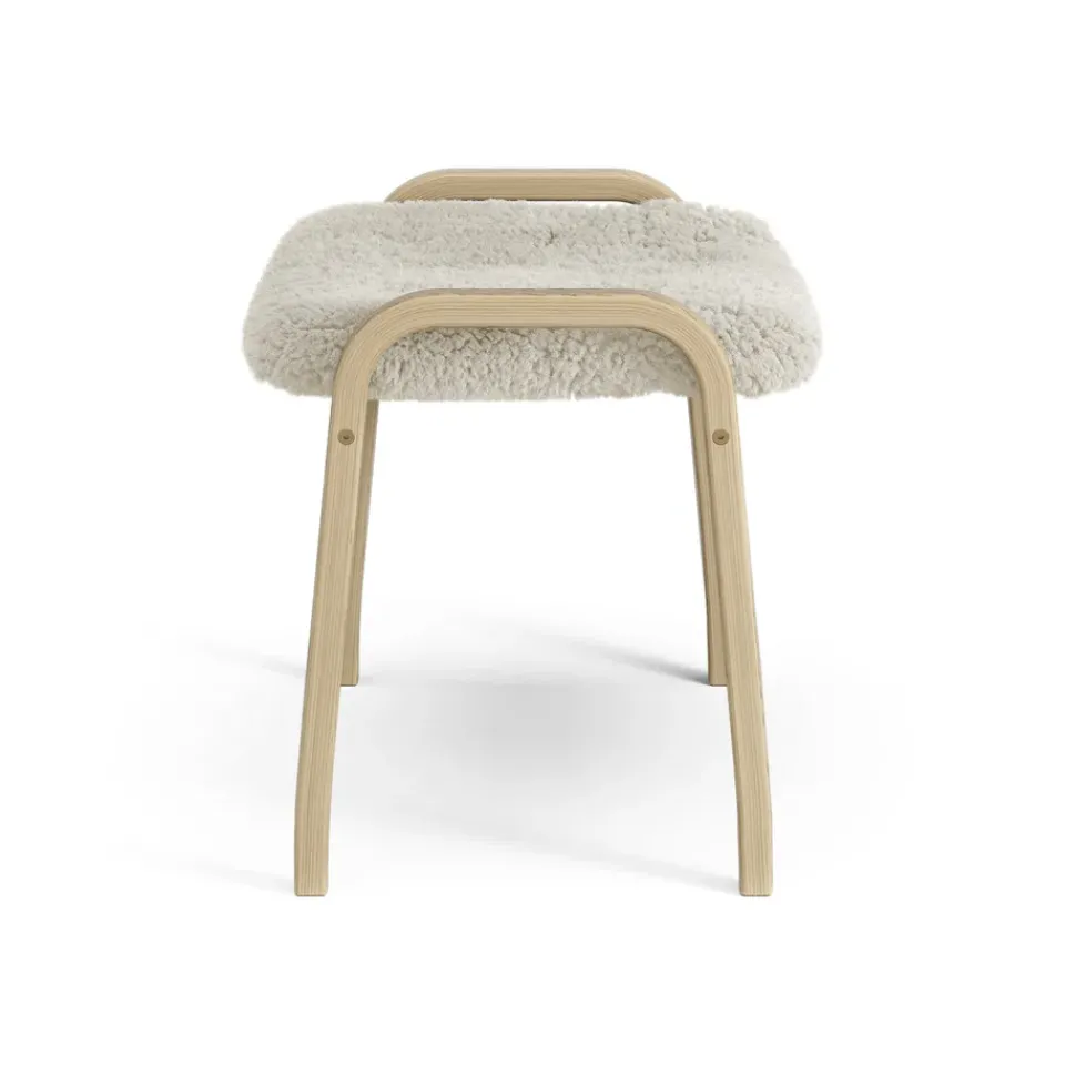 Swedese Armchairs & Footstools|Children's Armchairs*Lamini children's foot stool laquered oak/sheep skin, Moonlight Beige