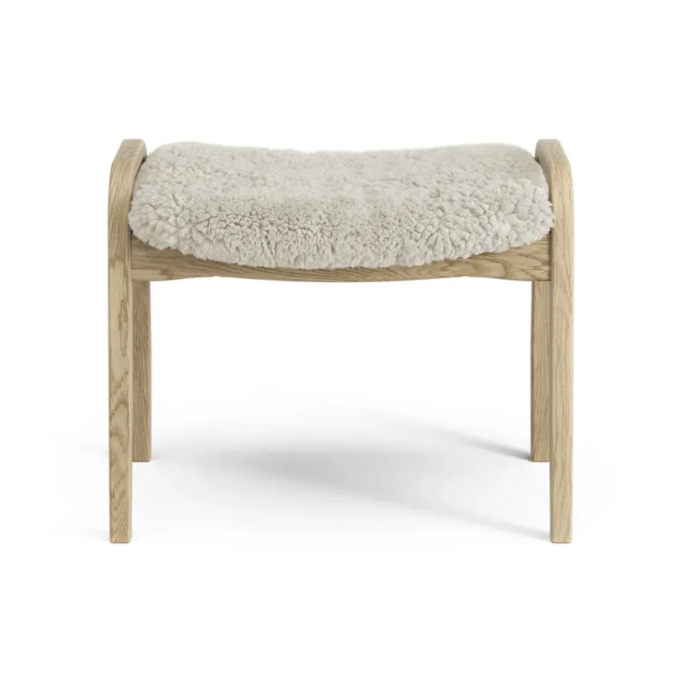 Swedese Armchairs & Footstools|Children's Armchairs*Lamini children's foot stool laquered oak/sheep skin, Moonlight Beige
