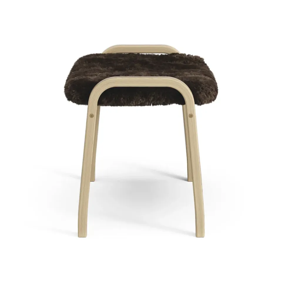 Swedese Armchairs & Footstools|Children's Armchairs*Lamini children's foot stool laquered oak/sheep skin, Espresso (brown) Beige