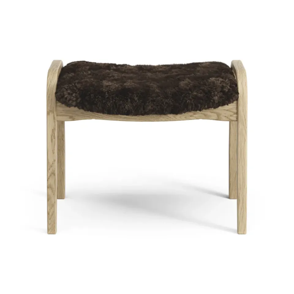 Swedese Armchairs & Footstools|Children's Armchairs*Lamini children's foot stool laquered oak/sheep skin, Espresso (brown) Beige