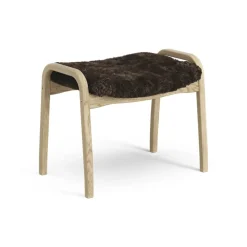 Swedese Armchairs & Footstools|Children's Armchairs*Lamini children's foot stool laquered oak/sheep skin, Espresso (brown) Beige