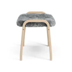 Swedese Children's Armchairs|Armchairs & Footstools*Lamini children's foot stool laquered beech/sheep skin, Scandinavian Grey (grey) BeigeGrey