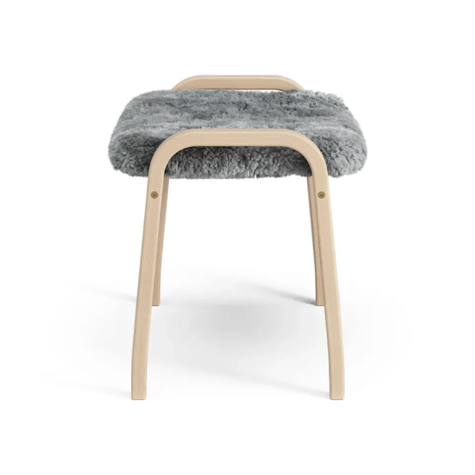 Swedese Children's Armchairs|Armchairs & Footstools*Lamini children's foot stool laquered beech/sheep skin, Scandinavian Grey (grey) BeigeGrey