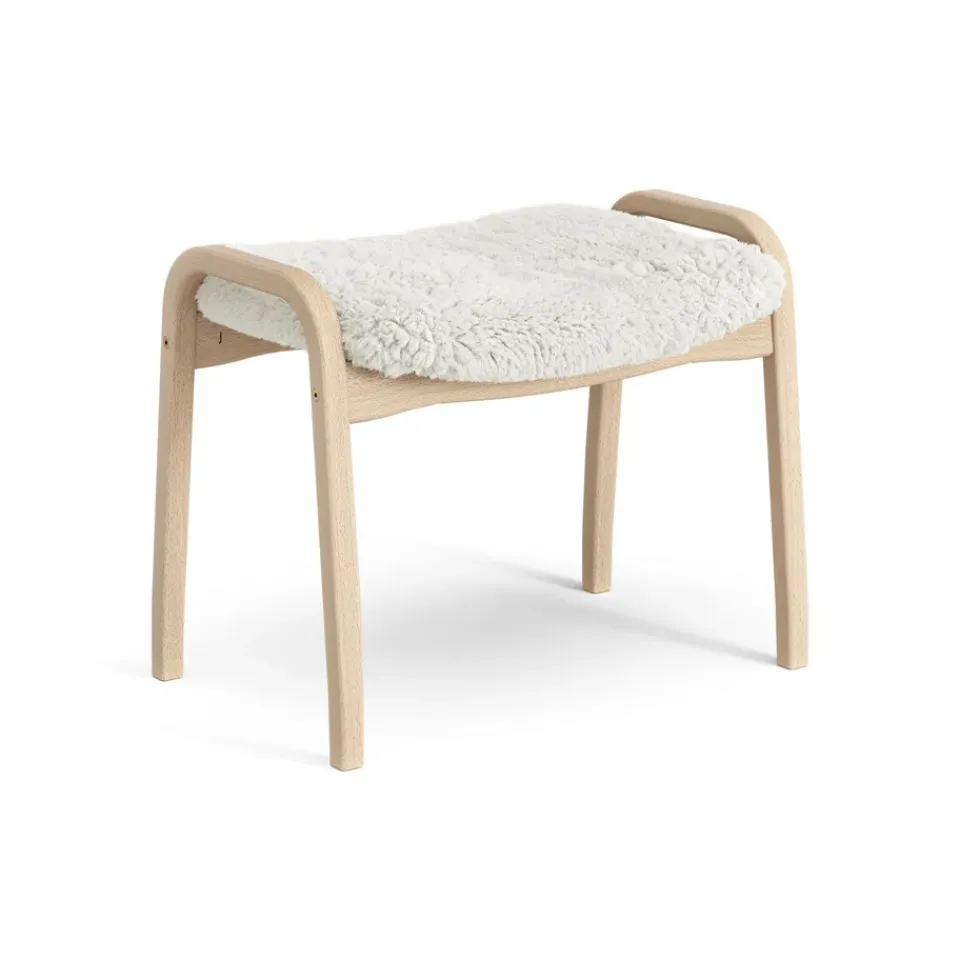 Swedese Children's Armchairs|Armchairs & Footstools*Lamini children's foot stool laquered beech/sheep skin, Off white (white) BeigeWhite