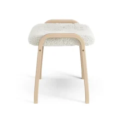 Swedese Children's Armchairs|Armchairs & Footstools*Lamini children's foot stool laquered beech/sheep skin, Off white (white) BeigeWhite