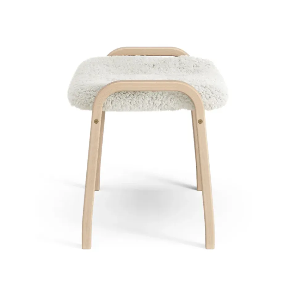 Swedese Children's Armchairs|Armchairs & Footstools*Lamini children's foot stool laquered beech/sheep skin, Off white (white) BeigeWhite