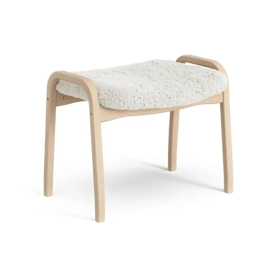 Swedese Children's Armchairs|Armchairs & Footstools*Lamini children's foot stool laquered beech/sheep skin, Off white (white) BeigeWhite