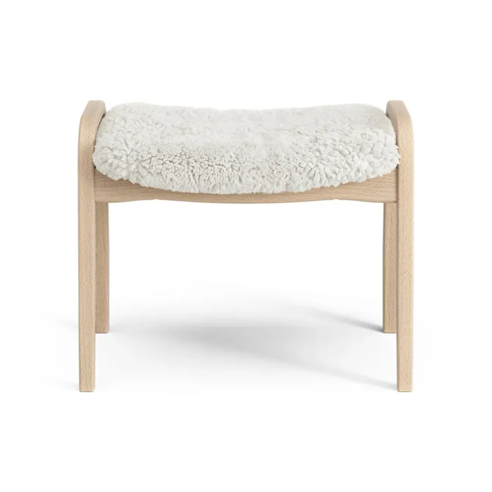 Swedese Children's Armchairs|Armchairs & Footstools*Lamini children's foot stool laquered beech/sheep skin, Off white (white) BeigeWhite