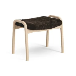 Swedese Armchairs & Footstools|Children's Armchairs*Lamini children's foot stool laquered beech/sheep skin, Espresso (brown) Beige