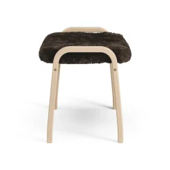 Swedese Armchairs & Footstools|Children's Armchairs*Lamini children's foot stool laquered beech/sheep skin, Espresso (brown) Beige