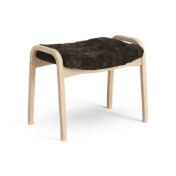 Swedese Armchairs & Footstools|Children's Armchairs*Lamini children's foot stool laquered beech/sheep skin, Espresso (brown) Beige