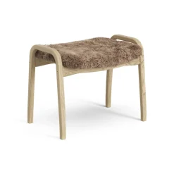 Swedese Children's Armchairs|Armchairs & Footstools*Lamini children's foot stool laquered oak/sheep skin, Sahara (nougat brown) Beige