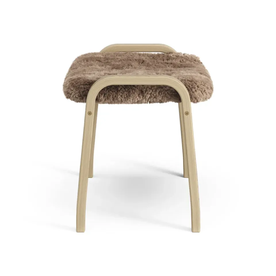 Swedese Children's Armchairs|Armchairs & Footstools*Lamini children's foot stool laquered oak/sheep skin, Sahara (nougat brown) Beige