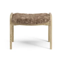 Swedese Children's Armchairs|Armchairs & Footstools*Lamini children's foot stool laquered oak/sheep skin, Sahara (nougat brown) Beige