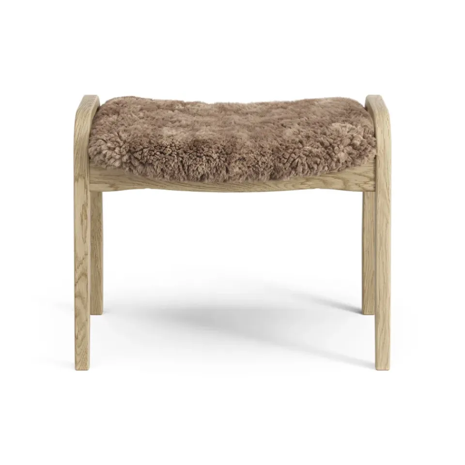 Swedese Children's Armchairs|Armchairs & Footstools*Lamini children's foot stool laquered oak/sheep skin, Sahara (nougat brown) Beige