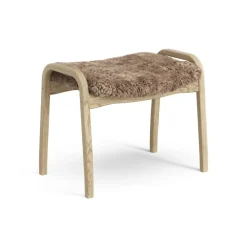 Swedese Children's Armchairs|Armchairs & Footstools*Lamini children's foot stool laquered oak/sheep skin, Sahara (nougat brown) Beige