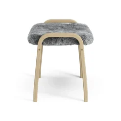 Swedese Armchairs & Footstools|Children's Armchairs*Lamini children's foot stool laquered oak/sheep skin, Scandinavian Grey (grey) Beige