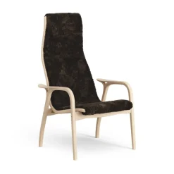 Swedese Armchairs & Footstools*Lamino arm chair laquered beech/sheep skin, Espresso Brown