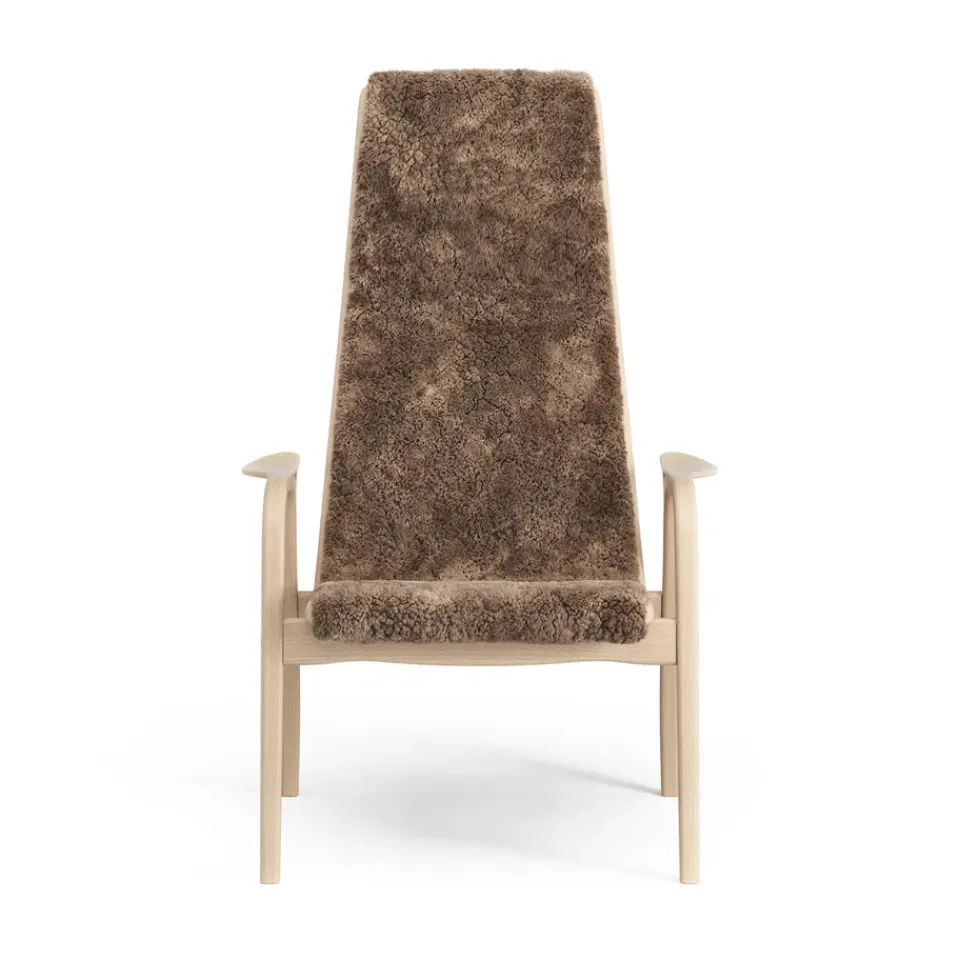 Swedese Armchairs & Footstools*Lamino arm chair laquered beech/sheep skin, Sahara (nougat brown) Beige