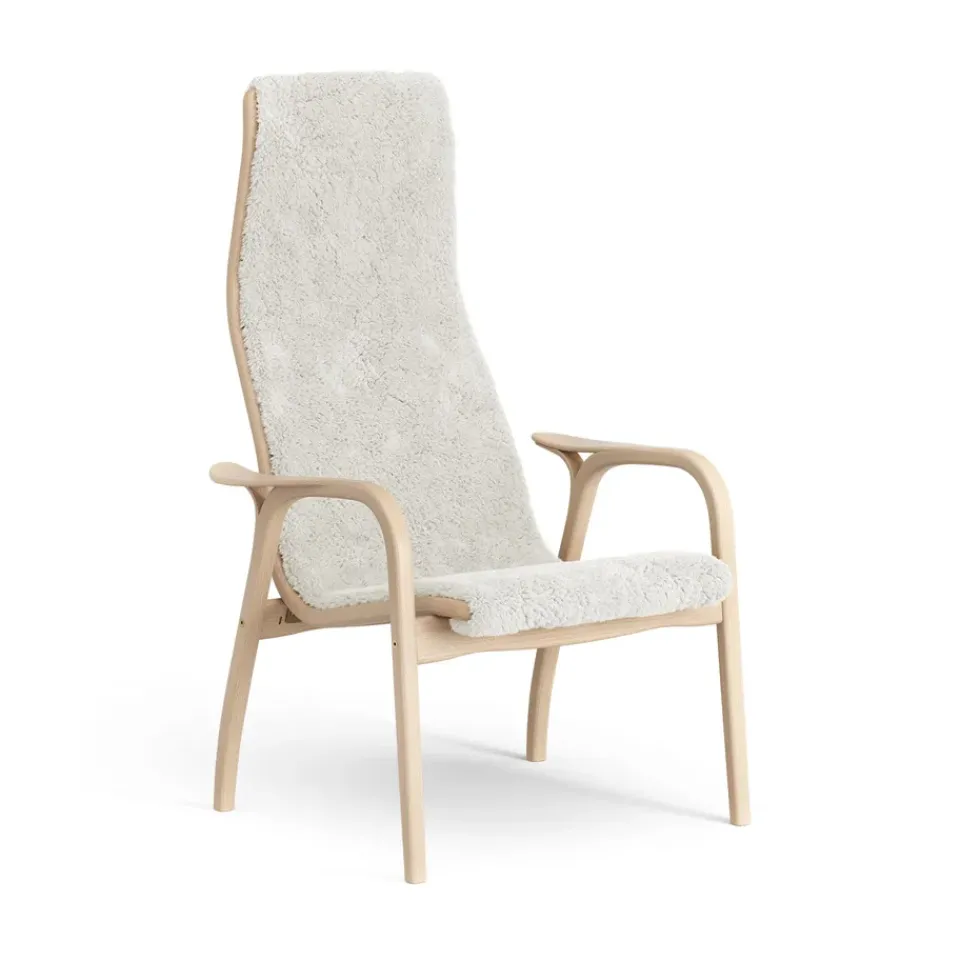 Swedese Armchairs & Footstools*Lamino arm chair laquered beech/sheep skin, Off white (white) Beige