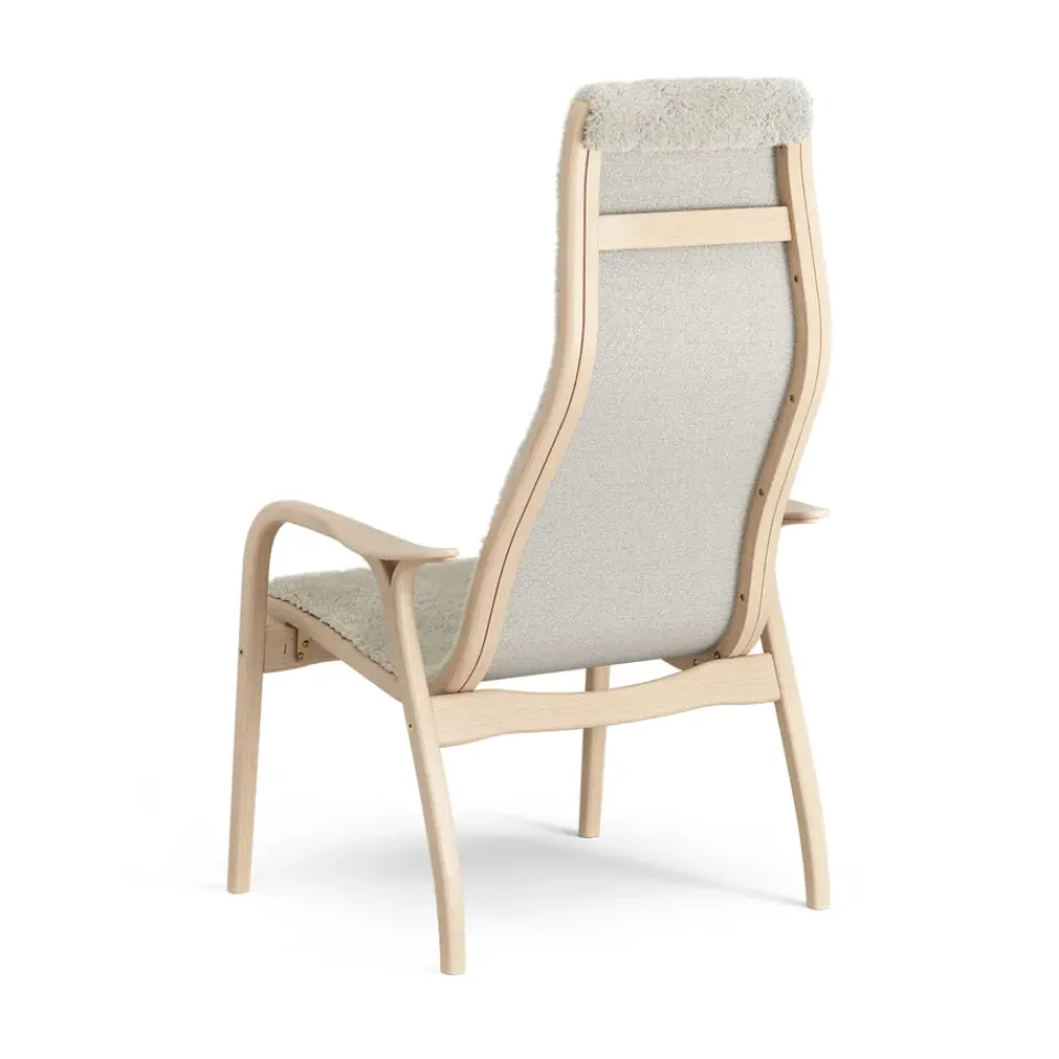 Swedese Armchairs & Footstools*Lamino arm chair laquered beech/sheep skin, Moonlight Beige