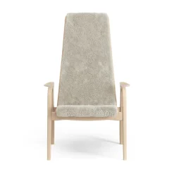 Swedese Armchairs & Footstools*Lamino arm chair laquered beech/sheep skin, Moonlight Beige
