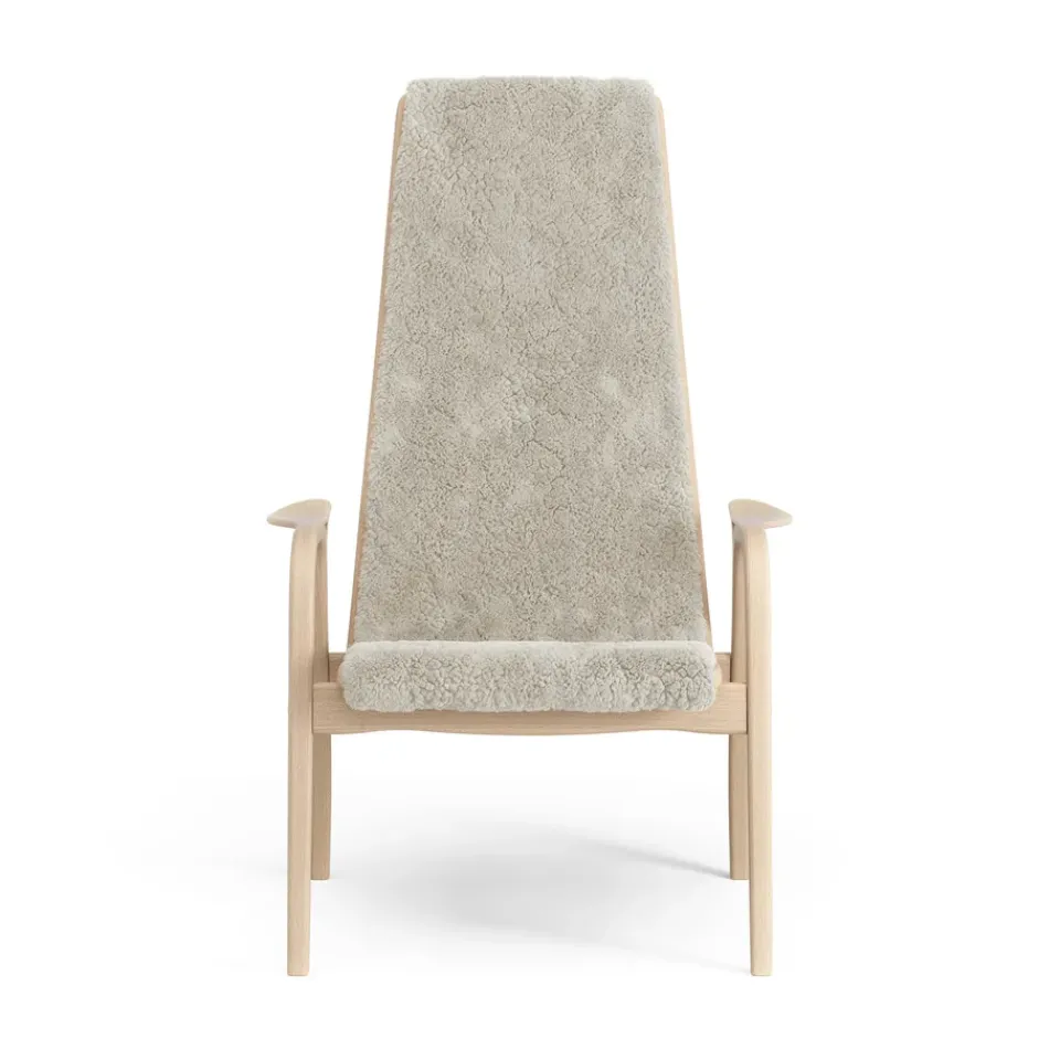 Swedese Armchairs & Footstools*Lamino arm chair laquered beech/sheep skin, Moonlight Beige