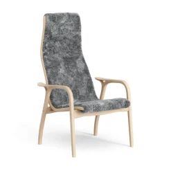 Swedese Armchairs & Footstools*Lamino arm chair laquered beech/sheep skin, Scandinavian Grey