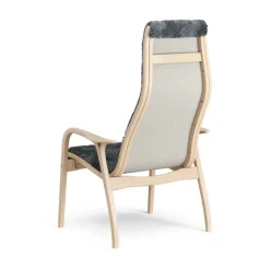 Swedese Armchairs & Footstools*Lamino arm chair laquered beech/sheep skin, Charcoal (dark grey) BeigeGrey