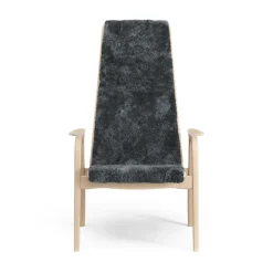 Swedese Armchairs & Footstools*Lamino arm chair laquered beech/sheep skin, Charcoal (dark grey) BeigeGrey