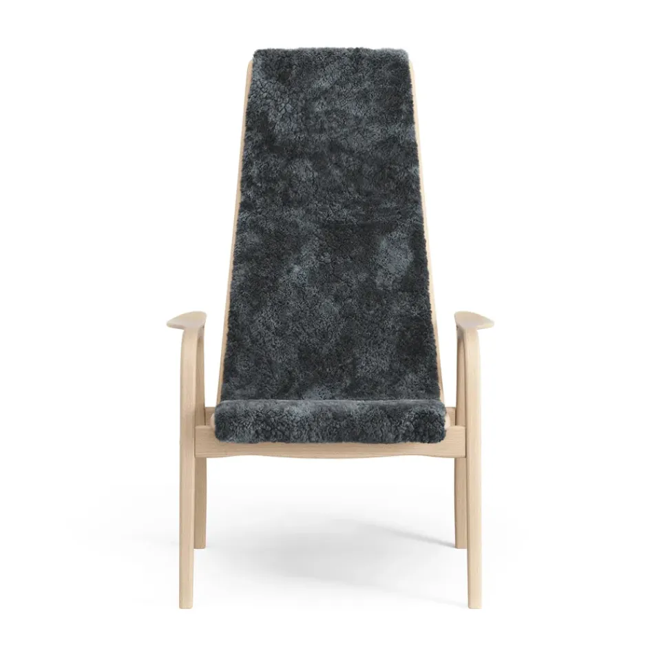 Swedese Armchairs & Footstools*Lamino arm chair laquered beech/sheep skin, Charcoal (dark grey) BeigeGrey