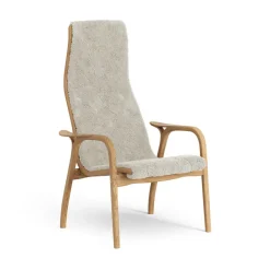 Swedese Armchairs & Footstools*Lamino arm chair oiled oak/sheep skin, Moonlight Beige