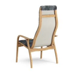 Swedese Armchairs & Footstools*Lamino arm chair oiled oak/sheep skin, Charcoal (dark ) Grey