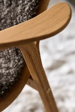 Swedese Armchairs & Footstools*Lamino arm chair oiled oak/sheep skin, Sahara (nougat brown) Beige