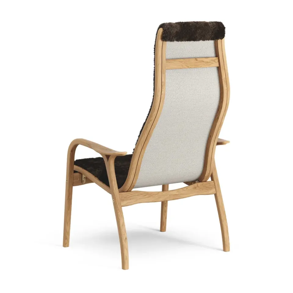 Swedese Armchairs & Footstools*Lamino arm chair oiled oak/sheep skin, Espresso Brown