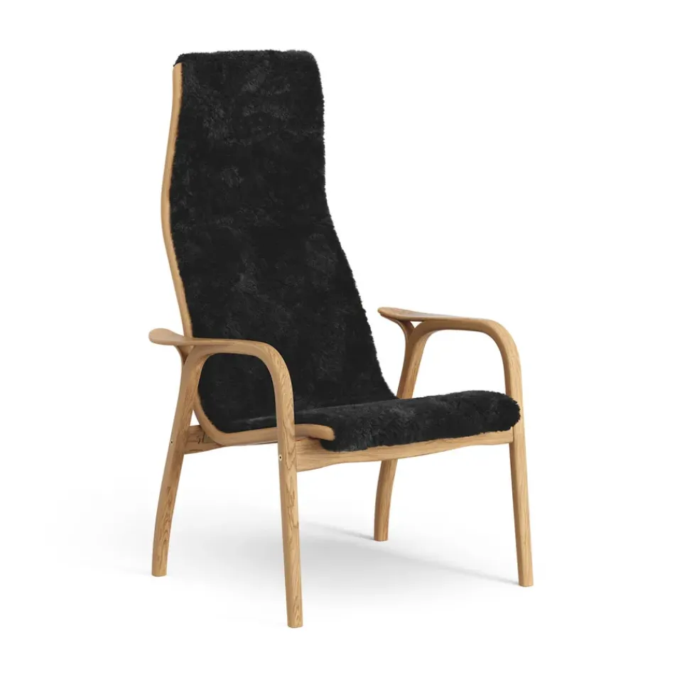 Swedese Armchairs & Footstools*Lamino arm chair oiled oak/sheep skin, Black (black) Beige