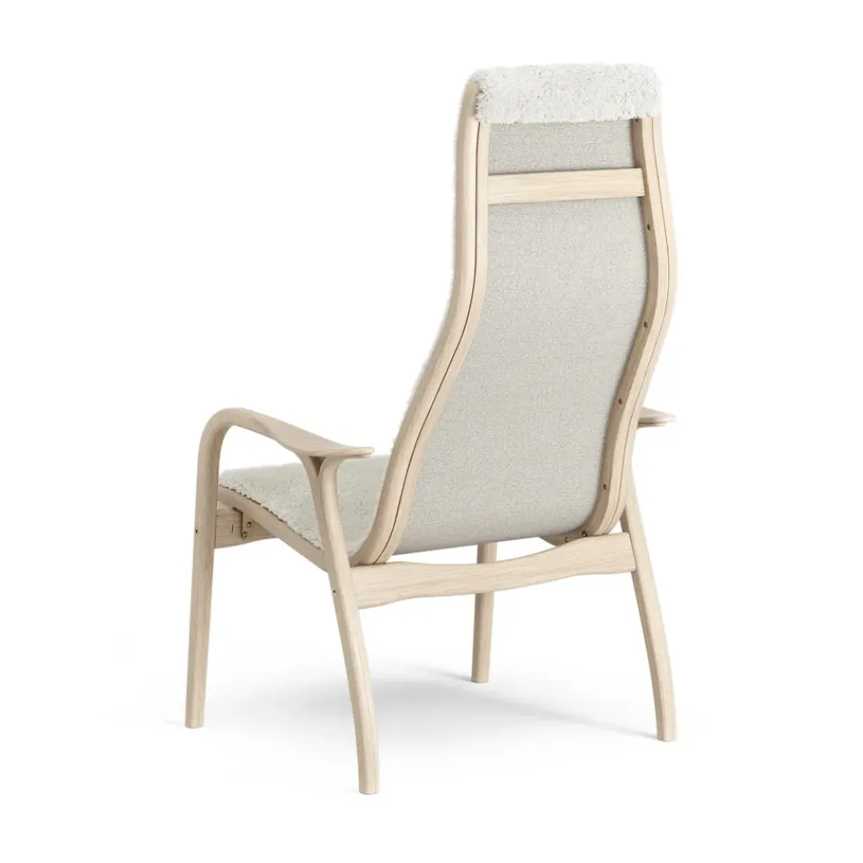 Swedese Armchairs & Footstools*Lamino arm chair white pigmented oak/sheep skin, Off white (white) Beige