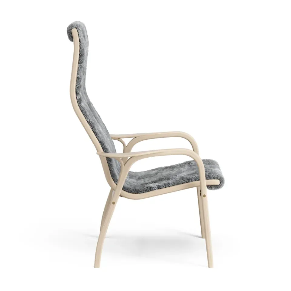 Swedese Armchairs & Footstools*Lamino arm chair white pigmented oak/sheep skin, Scandinavian Grey (grey) Beige