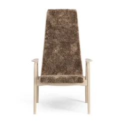 Swedese Armchairs & Footstools*Lamino arm chair white pigmented oak/sheep skin, Sahara (nougat brown) Beige