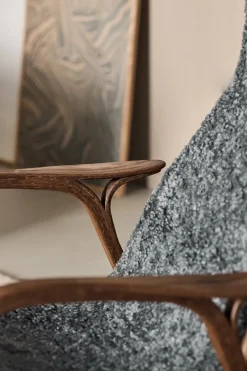 Swedese Armchairs & Footstools*Lamino armchair and footstool oak/sheepskin Special Edition, Rubio Monocoat Chocolate-Charcoal Grey